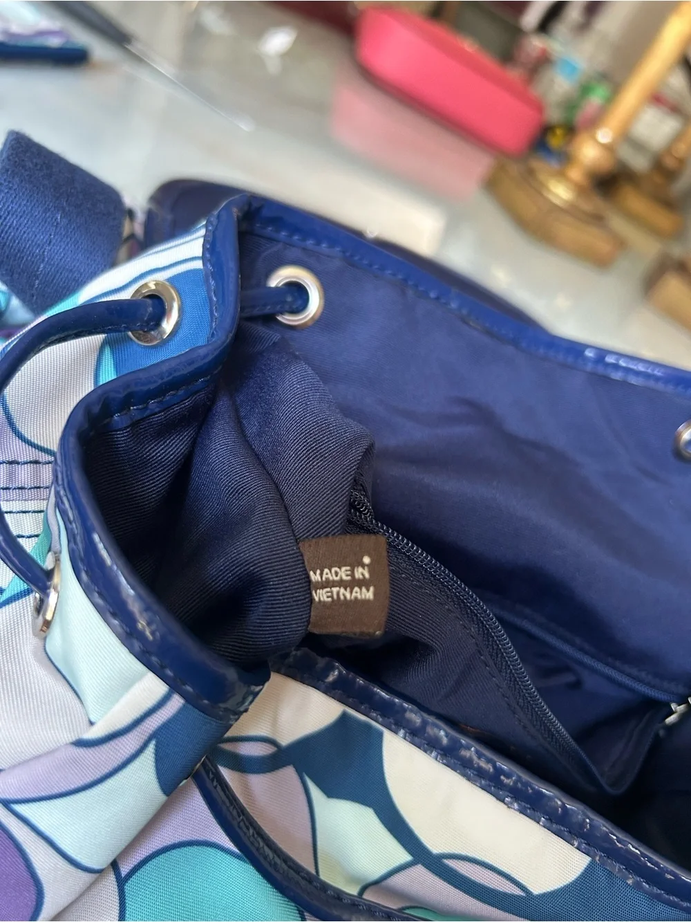 Coach Kyra Scarf Print Nylon Backpack + Matching Wristlet F19279